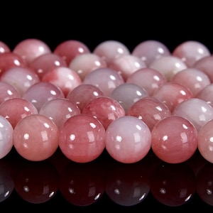Candy Pink Jade Gemstone Round 4MM 6MM Loose Beads (D569)