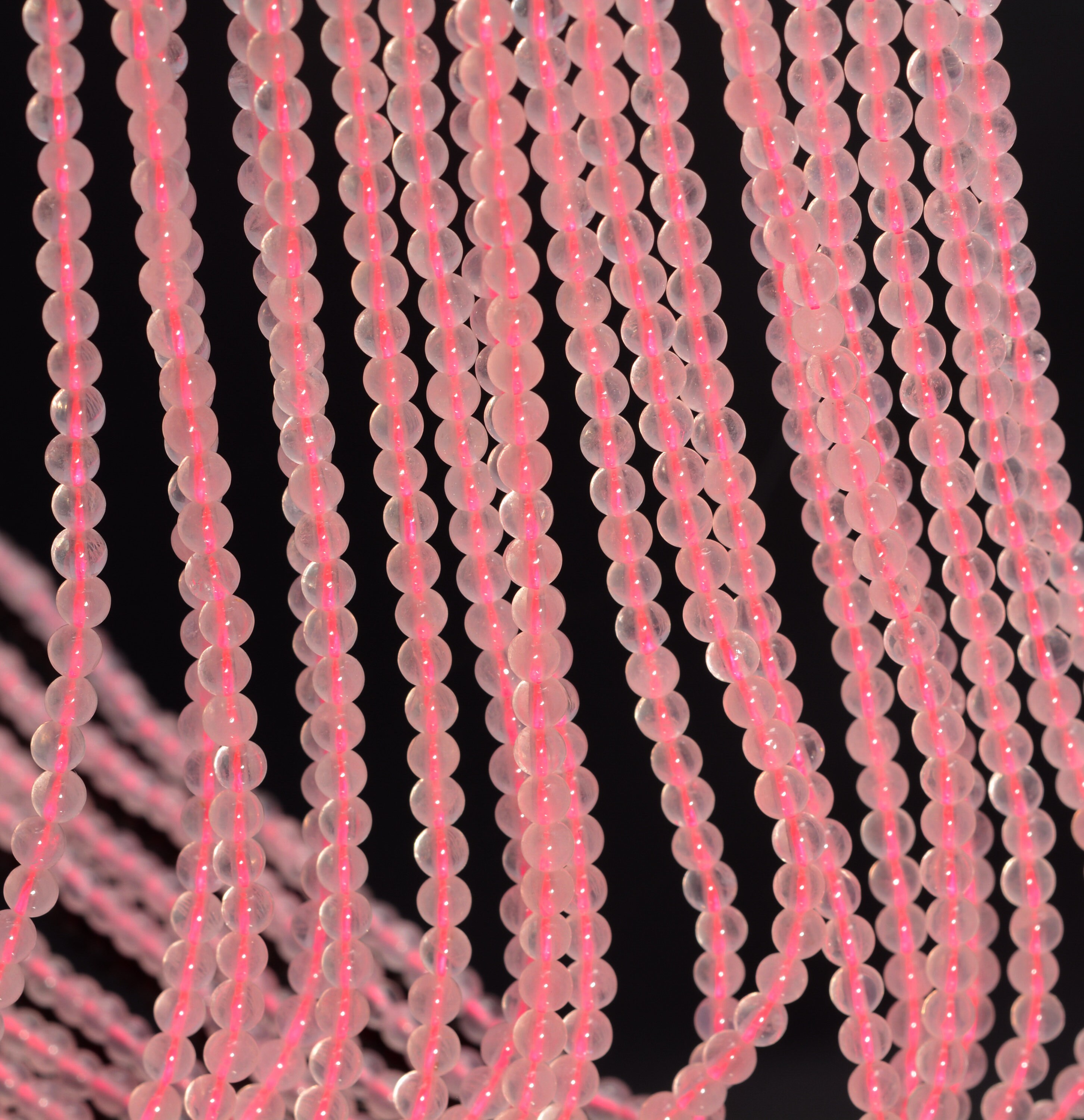 3mm Rose Quartz Gemstone Pink Round Loose Beads 15.5 inch Full Strand (90185000-896)