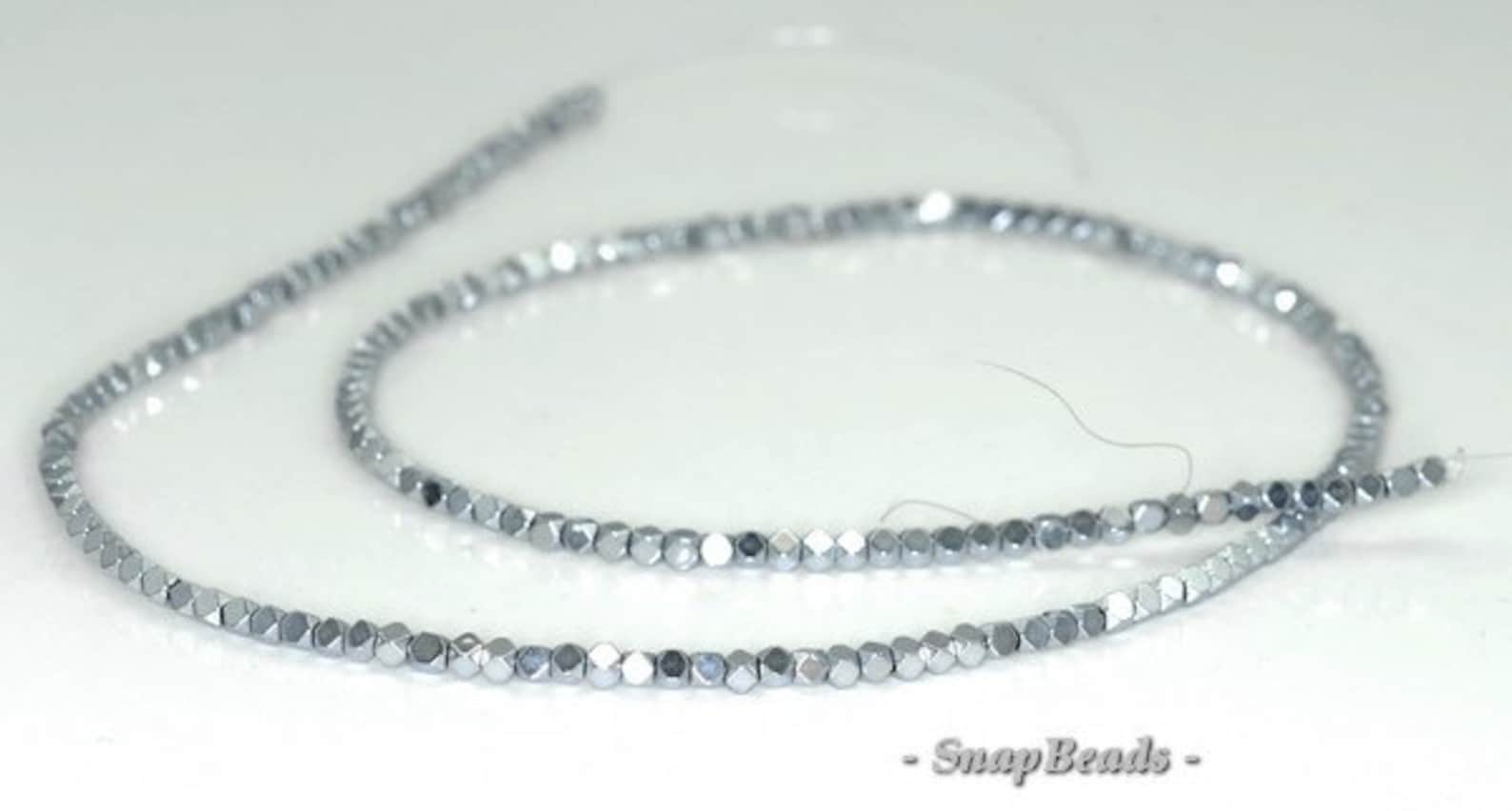 Hope Unwritten Bright Silver Faceted Hematite 2mm main image 0