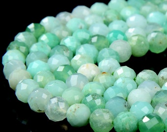 4MM Chrysoprase Gemstone Natural Grade AAA Micro Faceted Round Beads 15 pollici Full Strand (80017383-P77)
