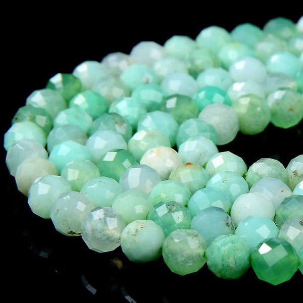 4MM Chrysoprase Gemstone Natural Grade AAA Micro Faceted Round Beads 15 inch Full Strand (80017383-P77)