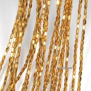 4x2mm Gold Hematite Gemstone Rounded Rectangle 4x2mm Loose Beads 16 inch Full Strand (90185689-838)