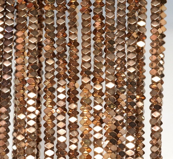 3X2MM BRONZE HEMATITE GEMSTONE BRONZE FACETED RONDELLE 3X2MM LOOSE BEADS 15.5/"