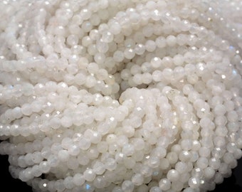 2MM Rainbow Moonstone Gemstone Micro Faceted Round Grade Aaa Beads 15.5inch WHOLESALE (80010230-A192)