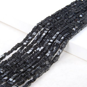 2MM Black Agate Gemstone Black Nugget Cube Beads 15.5 inch Full Strand (80008881-P13)