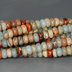 4x2mm Sea Sediment Imperial Jasper Gemstone Rondelle Loose Beads 15.5 inch Full Strand (90184385-851)