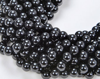 6mm Noir Black Onyx  Gemstone Grade AAA Black Round Loose Beads 14.5 inch Full Strand (90114592-247)