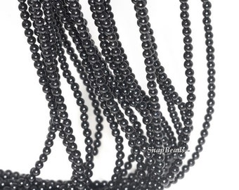 2mm Noir Black Onyx Gemstone Round 2mm Loose Beads 16 inch Full Strand (90113994-107 - 2mm A)