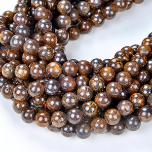 4MM Toffee Bar Bronzite Gemstone Brown Round 4mm Loose Beads 16 inch Full Strand (90146564-159)