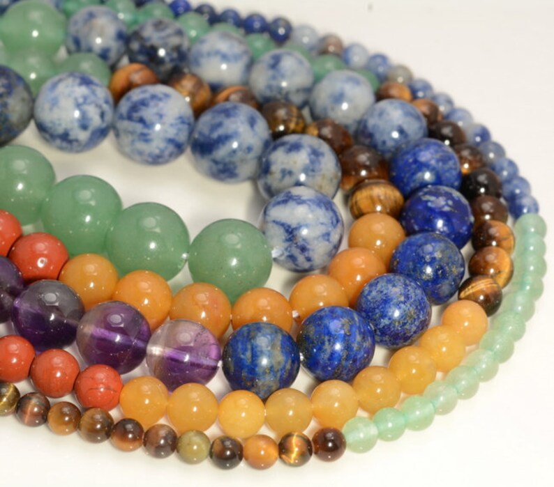 6mm Genuine Natural 7 Chakra Gemstone Grade AAA Round Loose Beads 15.5 Full Strand 80007120-A242