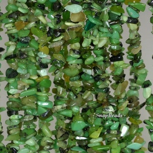 6x3mm-4x2mm Chrysoprase Gemstone Green Pebble Chips Loose Beads 15.5 inch Full Strand (90188750-83)