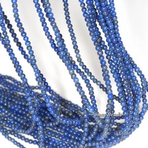 2mm Azura Lapis Lazuli Gemstone Grade A Blue Round 2mm Loose Beads 16 inch Full Strand (90113633-107 - 2mm C)