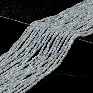 Natural Dominican Larimar Gemstone Grade A 2MM Micro Faceted Round Loose Beads 15 inch Full Strand (80018187-P95)