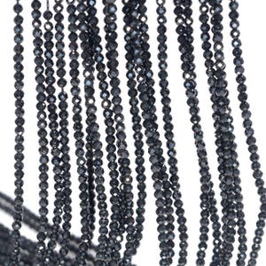 2mm Noir Black Onyx Gemstone Black Micro Faceted Round Loose Beads 15.5 inch Full Strand (80004715-107)