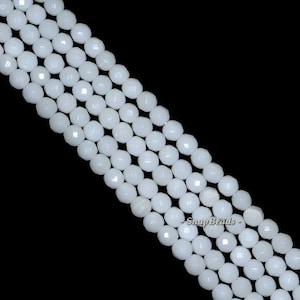 2mm White Ceramic Gemstone Faceted Round 2mm Loose Beads 15.5 inch Full Strand (90181587-107-2g)