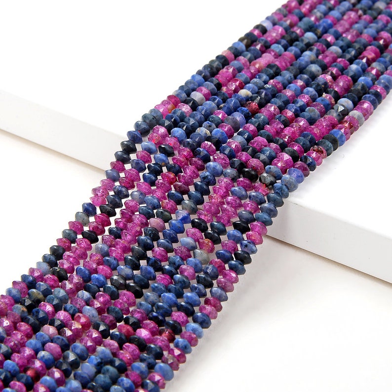 3x2MM Genuine Ruby Sapphire Gemstone Grade AAA Faceted Rondelle Saucer Loose Beads P1