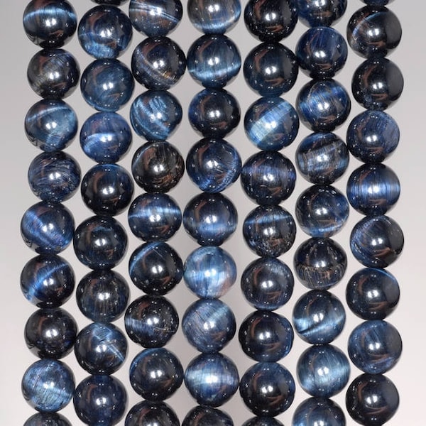 6mm Blue Tiger Eye Hawk Eye Gemstone Grade AA Round 6mm Loose Beads 15.5 inch Full Strand (90189353-85)