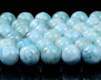 Natural Dominican Larimar Gemstone Round 5MM 6MM Loose Beads (D444)