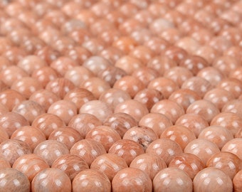 Naturlig orange fältspat solsten ädelsten grad AAA rund 5 MM 6 MM lösa pärlor (D307)