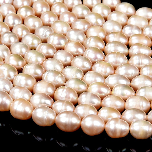 Natural Freshwater Peach Pearl Gemstone Rice 5-7MM 5-8MM 9-11MM Loose Beads (S31)