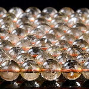 5-6MM Natural Golden Rutilated Quartz Gemstone Grade AAA Round  Loose Beads (D250)