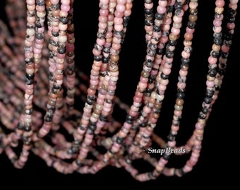 2mm Haitian Flower Red Rhodonite Gemstone Round 2mm Loose Beads 16 inch Full Strand (90113947-107 - 2mm A)