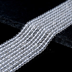 Natural Rock Crystal Clear Quartz Gemstone Grade A Round 2MM 3MM Loose Beads 15 inch Full Strand (P60)
