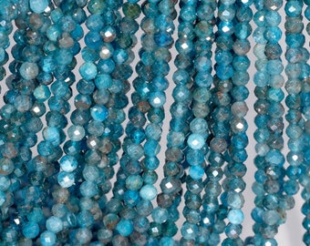 3mm Apatite Gemstone Grade AA Fine Faceted Round 3mm Loose Beads 15.5 inch Full Strand (80004495-854)
