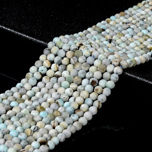 Natural Dominican Larimar Gemstone Grade A Micro Faceted Round 3MM 5MM Loose Beads 15 inch Full Strand (P95)