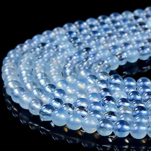 4MM Aquamarine Gemstone Natural Grade AAA Round Beads 15 inch Full Strand (80017382-P77)