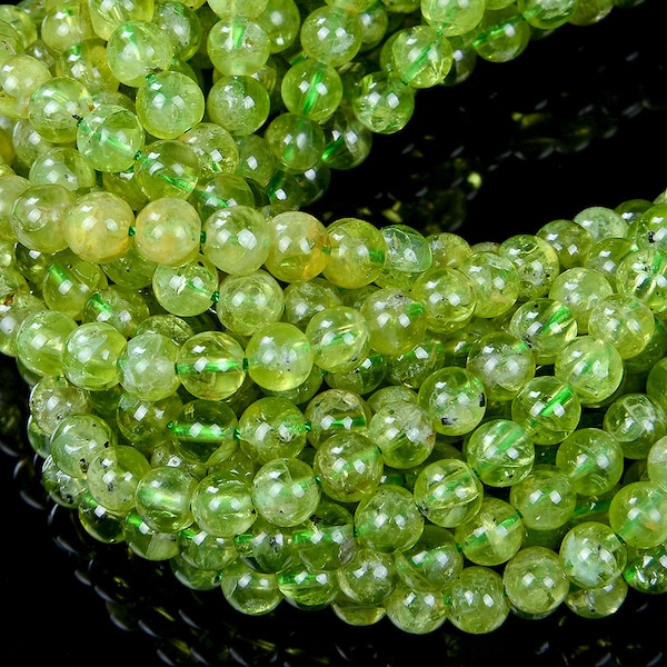 Genuine Peridot Rare Gemstone Grade AA Green 4mm 5mm 6mm Round 7.5 inch Half Strand Loose Beads (168)