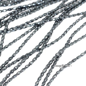5x3mm Noir Black Hematite Gemstone Black Faceted Barrel Drum 5x3mm Loose Beads 16 inch Full Strand (90147067-336)