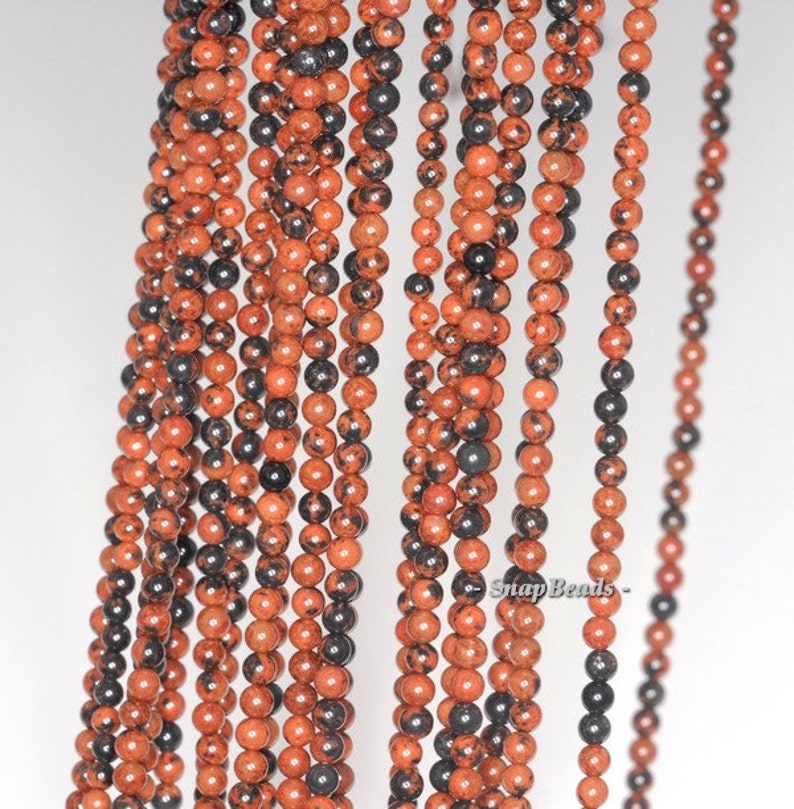 2mm Mahagony Obsidian Gemstone Round 2mm Loose Beads 16 inch Full Strand 90113955-107 2mm A image 2