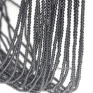 2mm Noir Black Onyx Gemstone Round 2mm Loose Beads 16 inch Full Strand (90113611-107 - 2mm C)