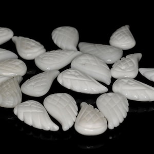 10X6MM White Stone Gemstone Carved Angel Wing Beads BULK LOT 2,6,12,24,48 (90187155-001)