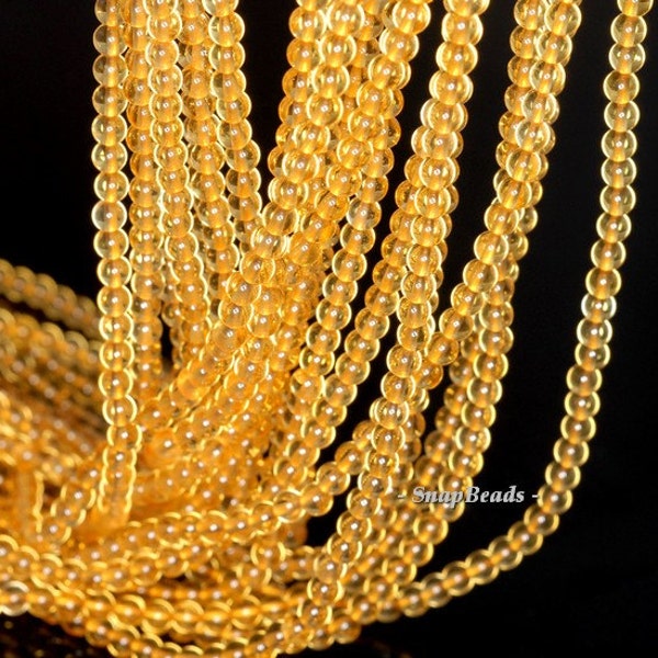 3mm Golden Honey Citrine Grade AA  Gemstone Yellow Round 3mm Loose Beads 16 inch Full Strand (90113630-107 - 3mm D)