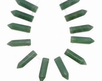 31x8mm Green Aventurine Gemstone Point Healing Chakra