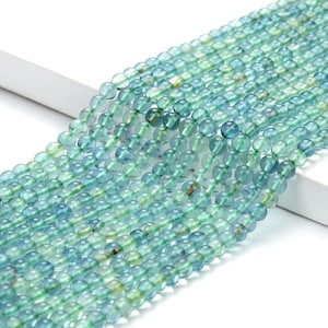 Natural fluorita verde azul pedra preciosa grau aaa redondo 4mm 5mm contas soltas 15 polegadas fio completo (p80)