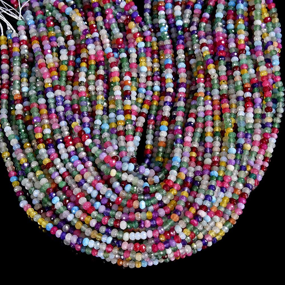 Perlin &ndash; Pietra Di Giada Semipreziosa 60 Pezzi 6 X 4 Mm Crema Beige Rondelle Sfaccettate Gioielli Pietra G78 X 3