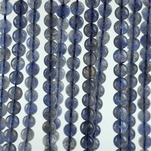 5mm Bermudan Blue Iolite Gemstone Grade AAA Round Loose Beads 16 inch Full Strand (90186113-832)