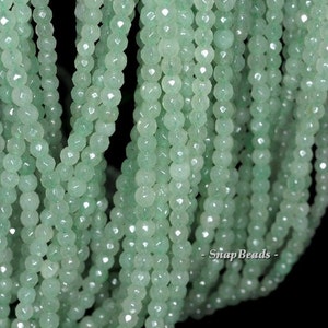 4mm Green Aventurine Gemstone Green Faceted Grade AA Round 4mm Loose Beads 15.5 inch Full Strand (90145549-245)