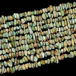 100% Genuine Natural Green Brown Turquoise Gemstone Pebble Nugget Chip 4-6MM 5-8MM 6-10MM Loose Beads (D431)