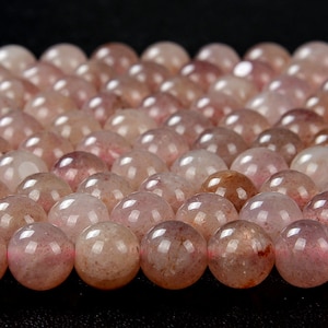 6MM Natural Strawberry Quartz Light Gemstone Grade A Round Loose Beads (D130)