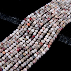 3MM Cinnabar in Quartz Matrix Gemstone Micro Faceted Round Beads 15.5 inch Full Strand (80008830-P10)