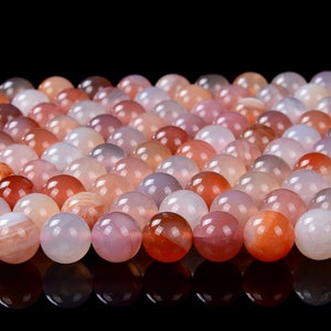 6MM Natural Mozambique Carnelian Agate Multi Color Gemstone Grade AAA  Loose Beads (D202)