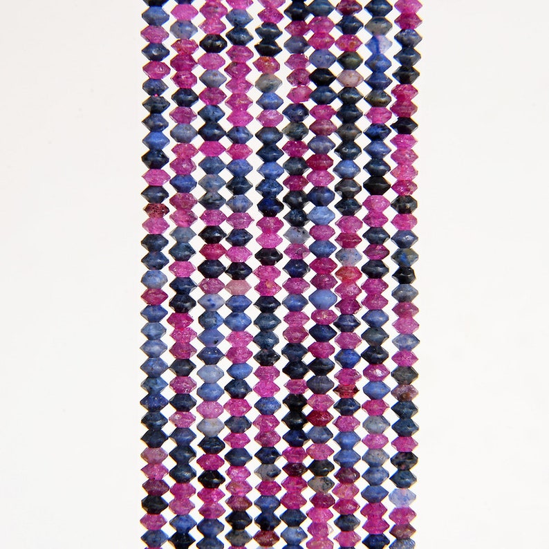 3x2MM Genuine Ruby Sapphire Gemstone Grade AAA Faceted Rondelle Saucer Loose Beads P1