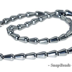Noir Black Hematite Gemstone Black Teardrop Pear 8x5mm Loose Beads 7.5 inch Half Strand (90144848-340)