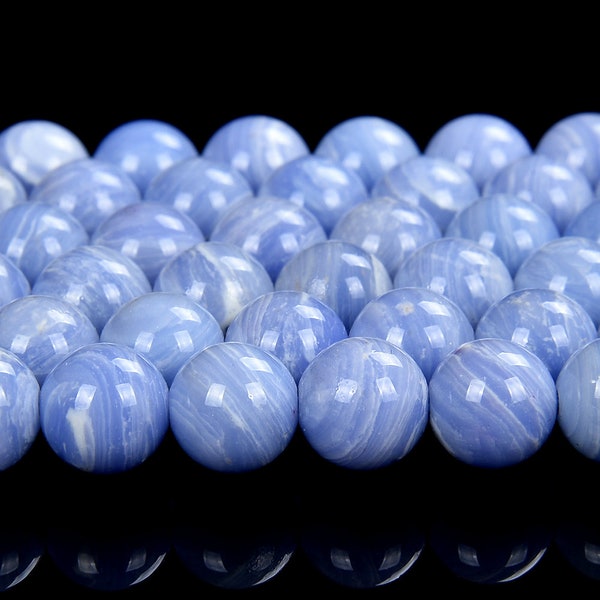 Blue Lace Agate Gemstone Round 6MM Loose Beads (D517)