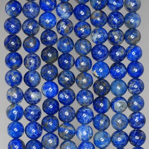 6mm Genuine Lapis Lazuli Gemstone Blue Round Loose Beads 15.5 inch Full Strand (90186987-805)