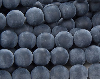 6mm Frosted Matte Noir Black Onyx Gemstone Black Round Loose Beads 15.5 inch Full Strand (90182755-115)